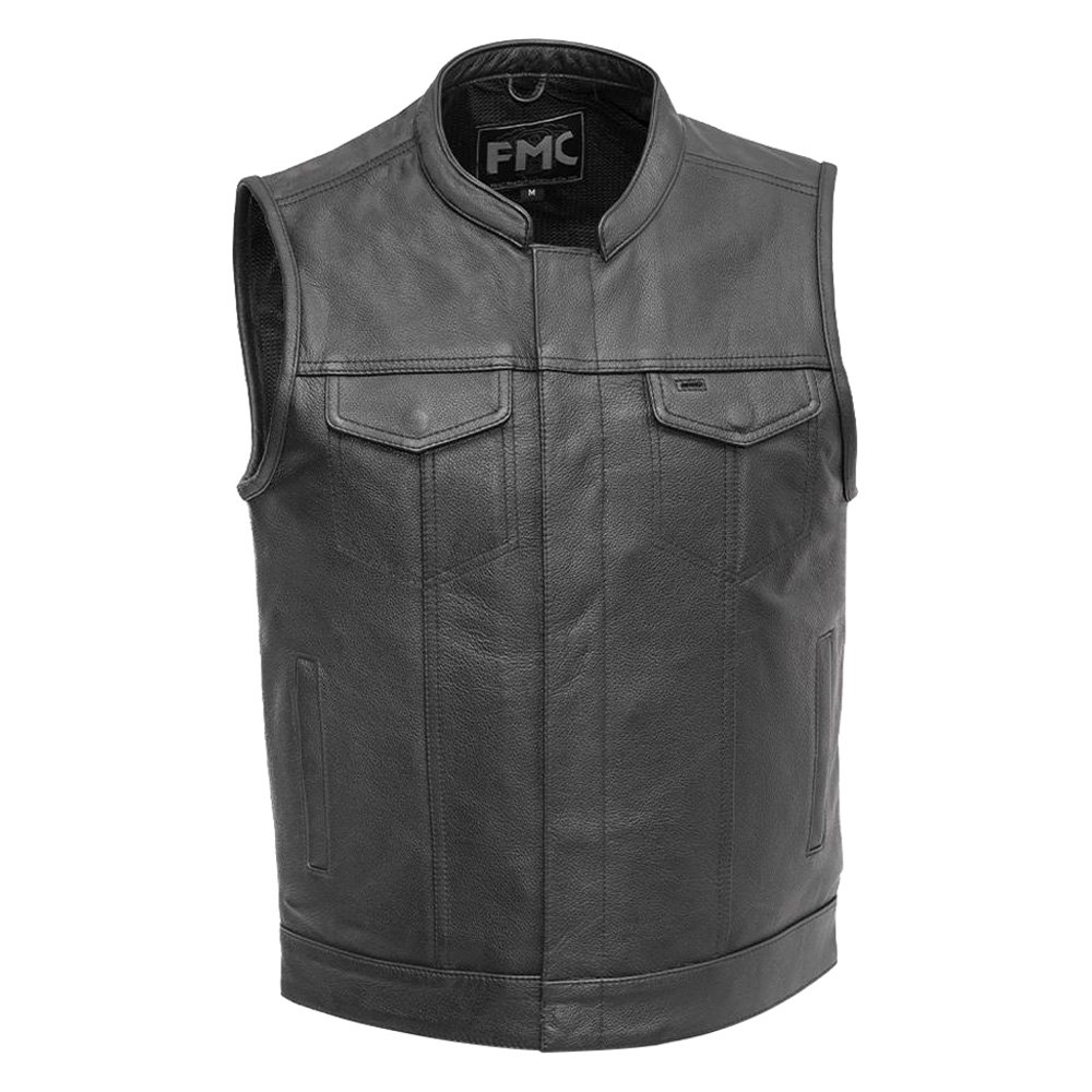 First Manufacturing® FMM690BSF8X-6X-BLK - Blaster Men's Leather Vest ...
