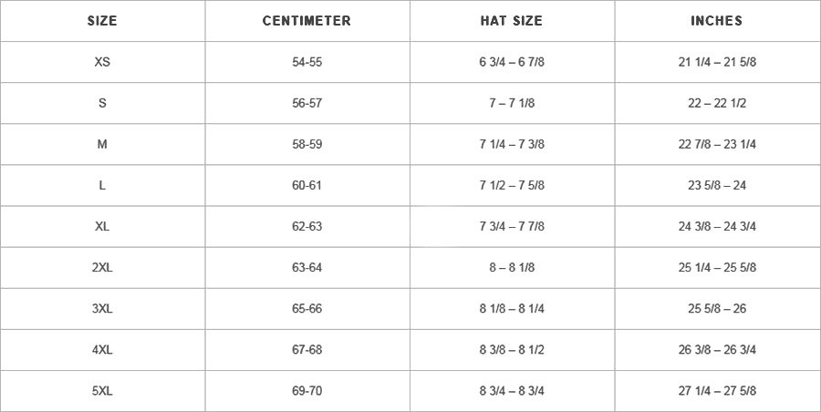 HJC Helmets® - CL-17/CL-17 Plus Size Chart
