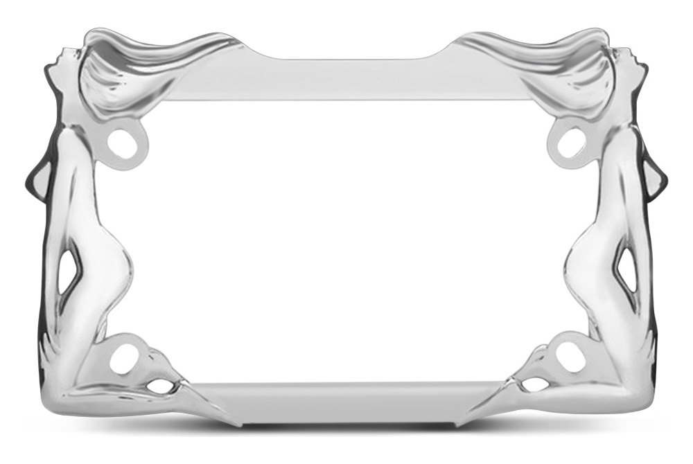 Chrome "Eagle" License Plate Frame For Most Motorcycle Tag Number Brackets